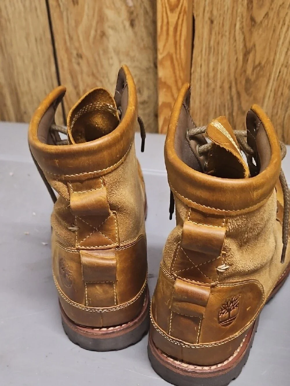 Timberland Tan Leather Lace-Up Work Boots